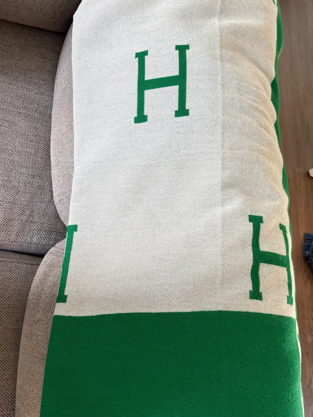 Hermes green blanket/throw